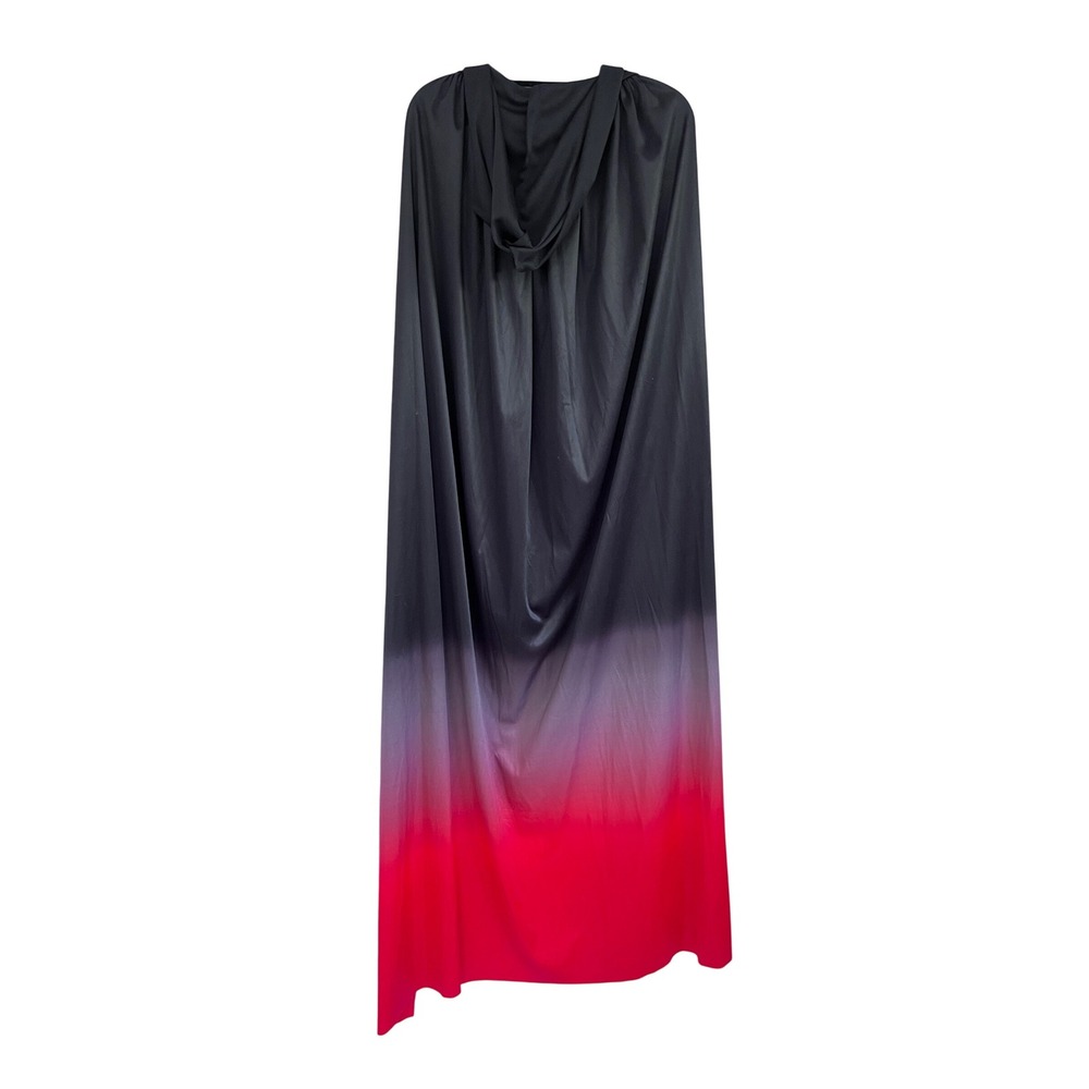Hooded Ombre Cape Cosplay Costume Black‎ Red Adult Halloween